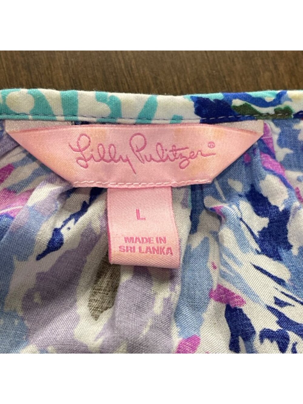 Lilly Pulitzer Willa Tunic Women's Size Large Quill Out Poet Rayon Blouse Preppy - Picture 5 of 10